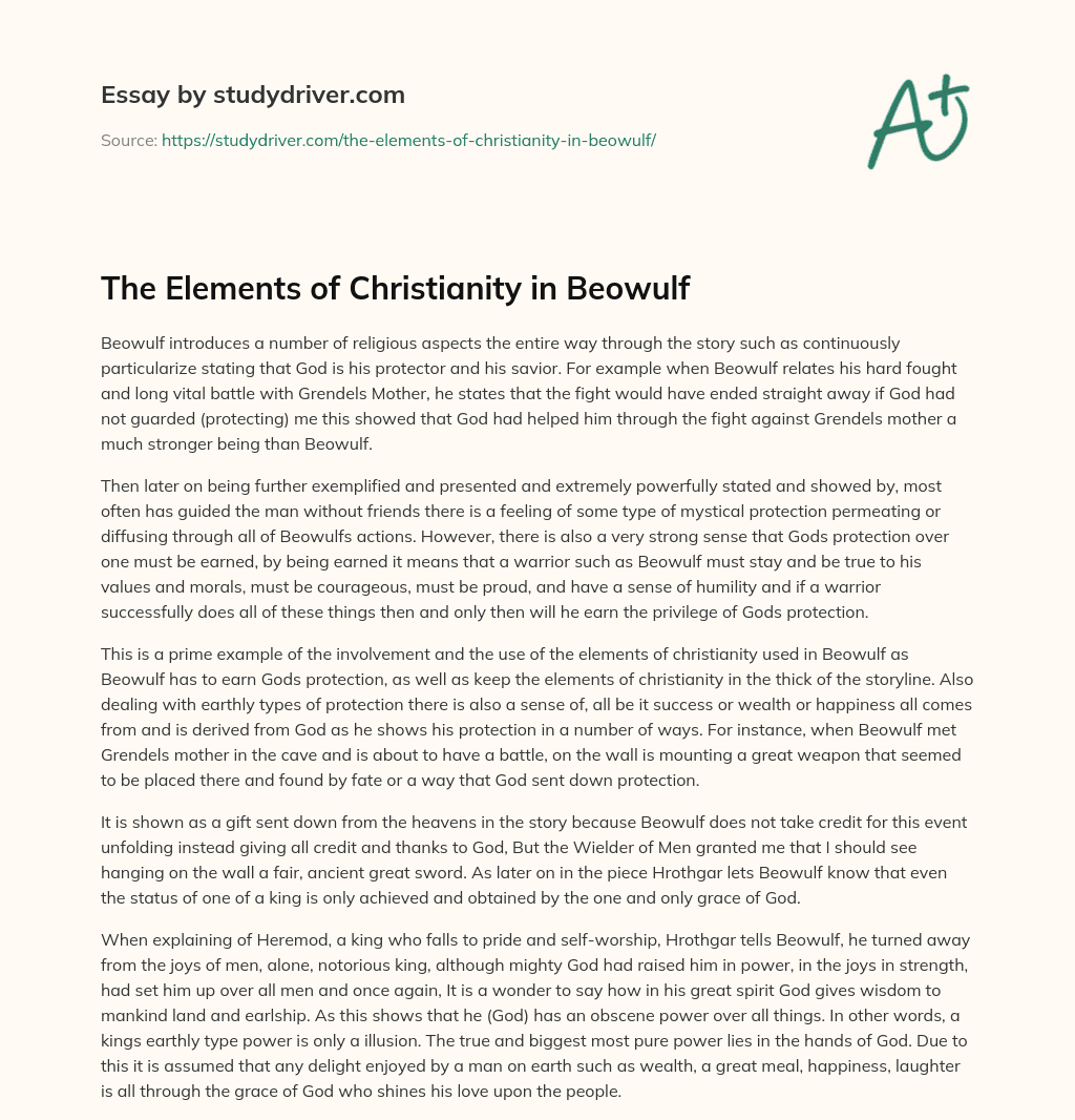 The Elements of Christianity in Beowulf essay
