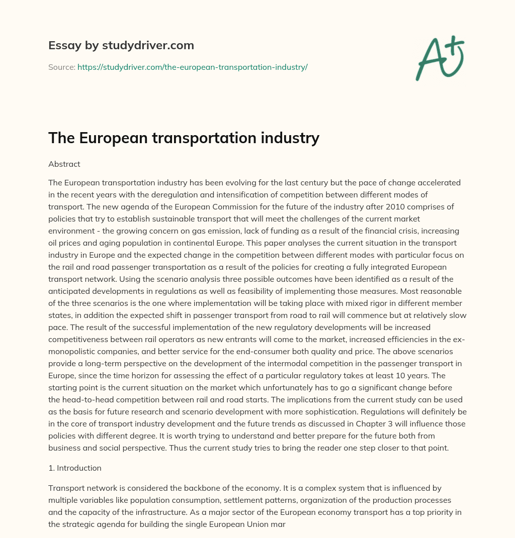 The European Transportation Industry essay