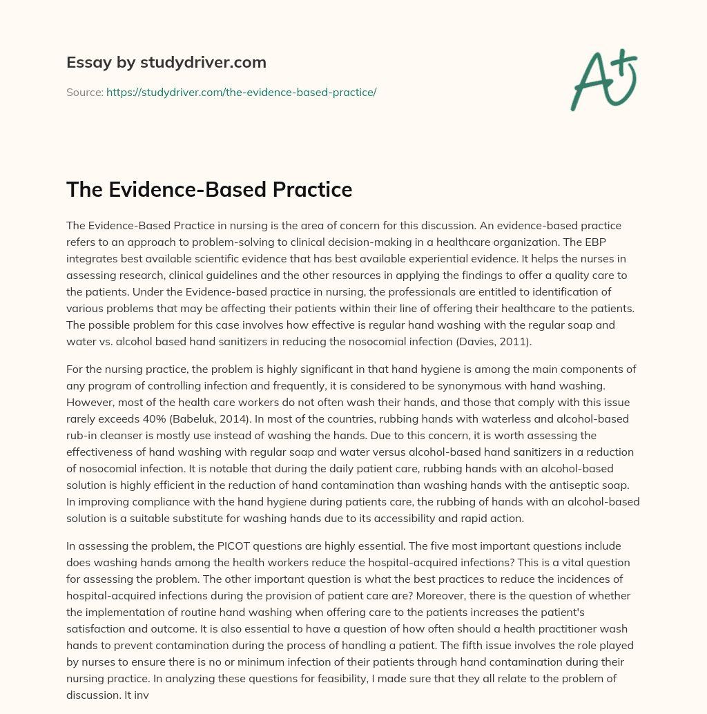 The Evidence-Based Practice essay