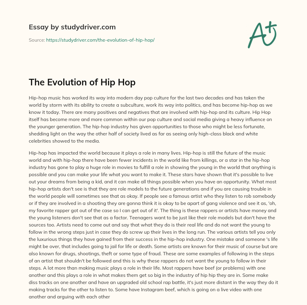 The Evolution of Hip Hop essay