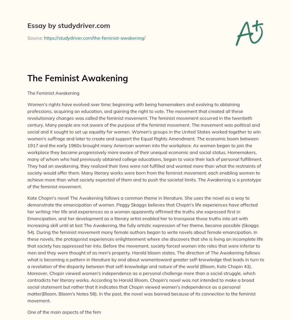 The Feminist Awakening essay