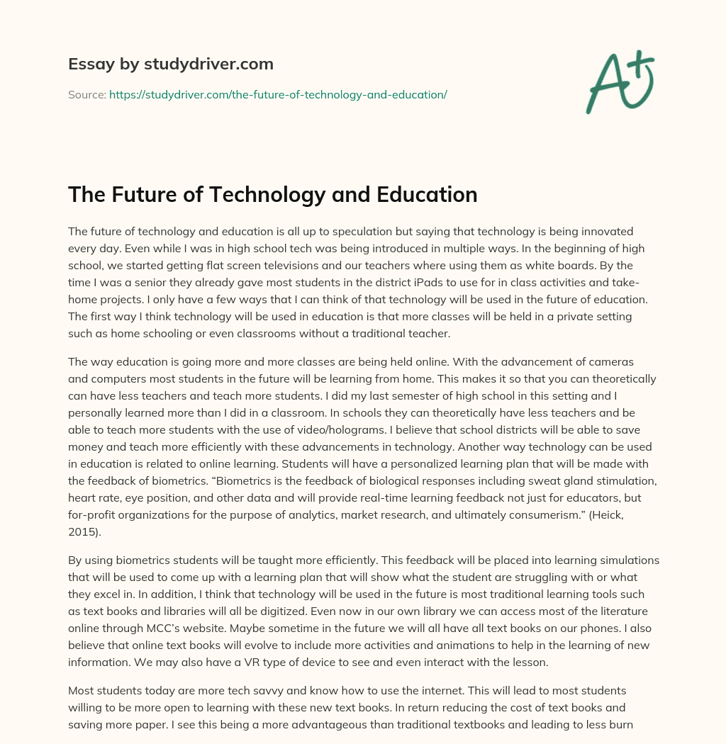 The Future of Technology and Education essay