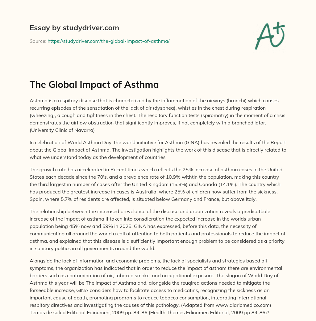 The Global Impact of Asthma essay