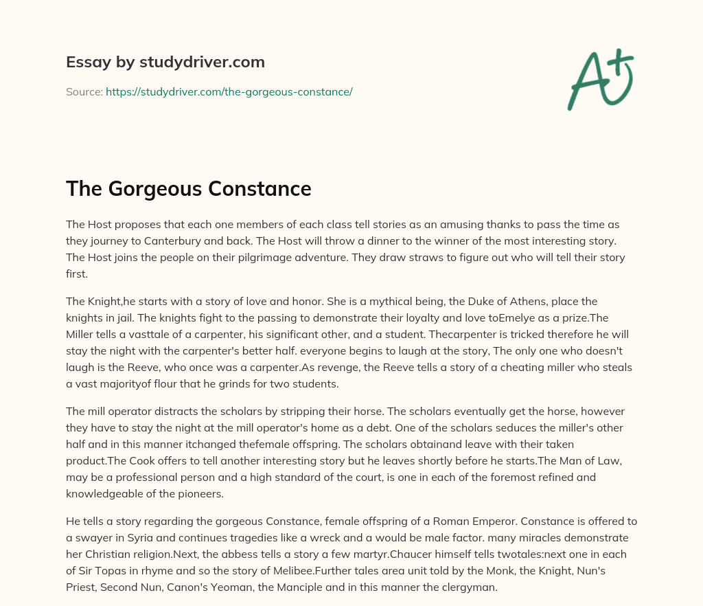 The Gorgeous Constance essay