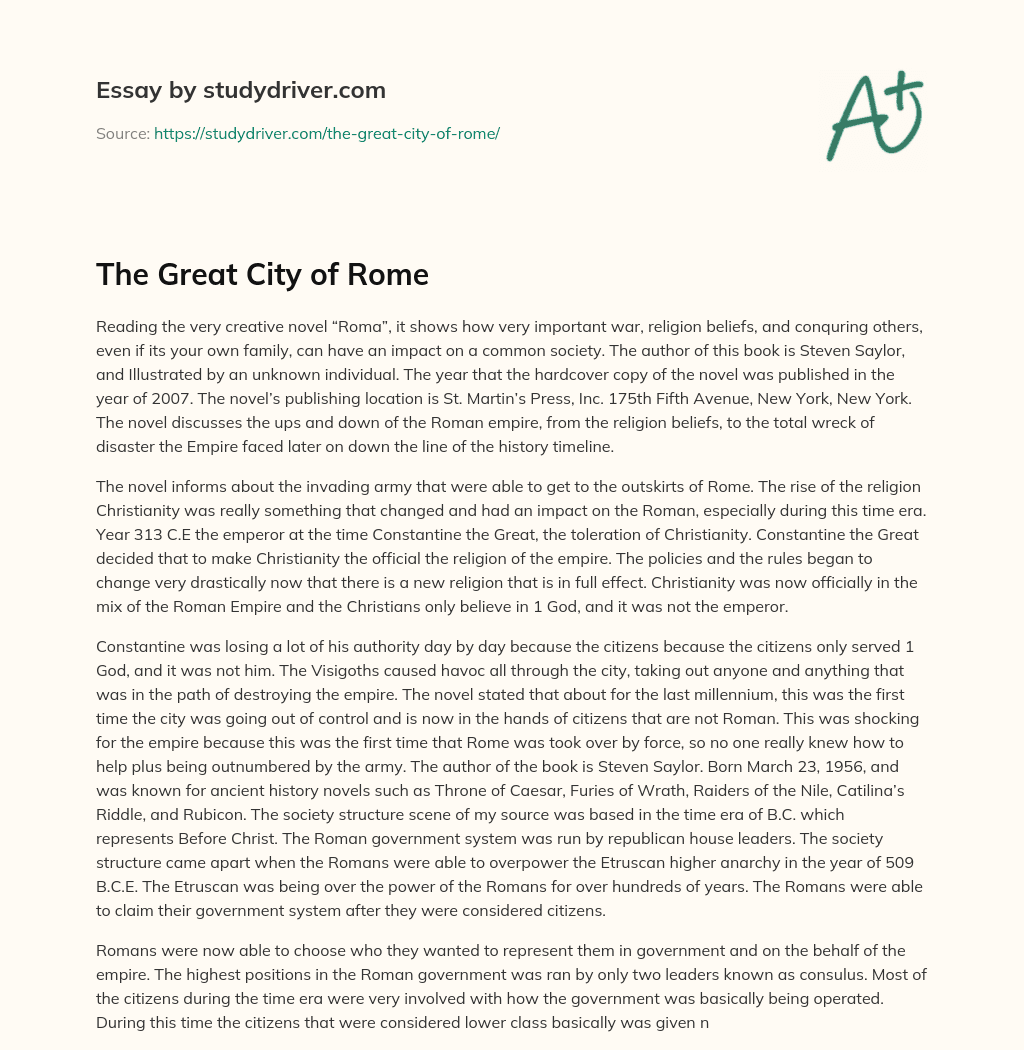 The Great City of Rome essay