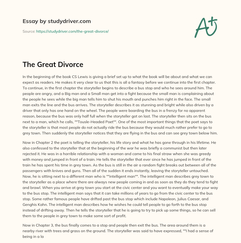 The Great Divorce essay