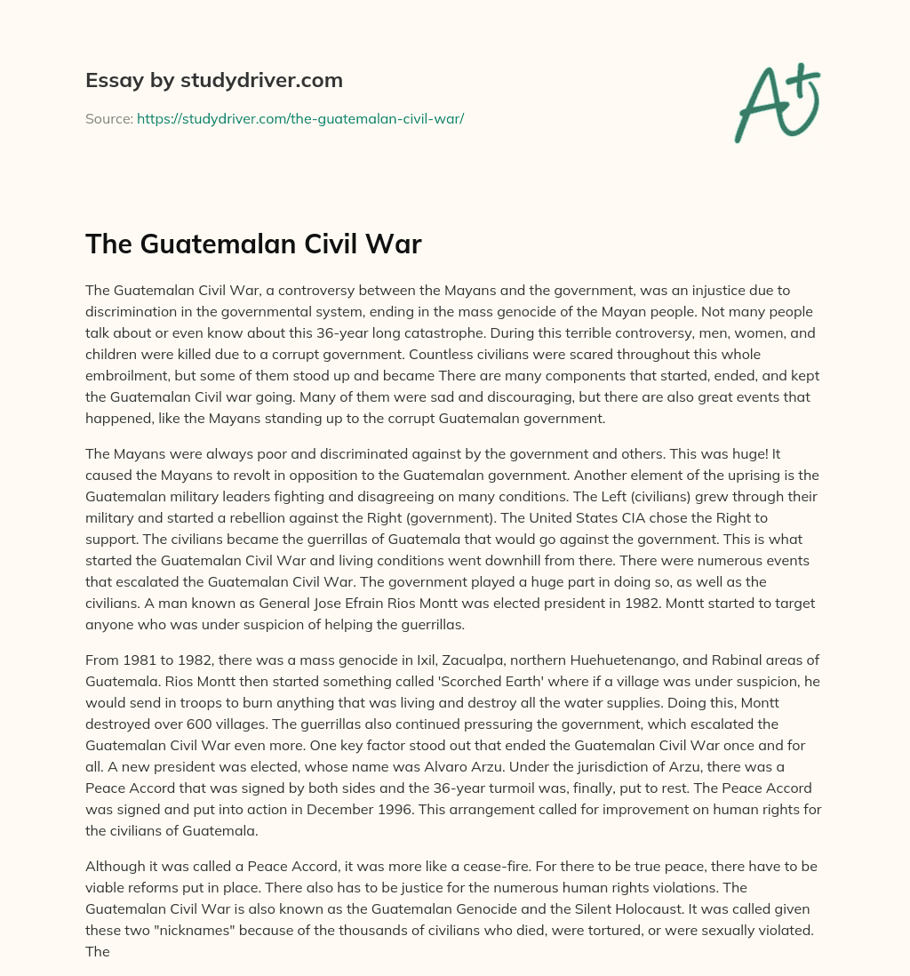 The Guatemalan Civil War essay