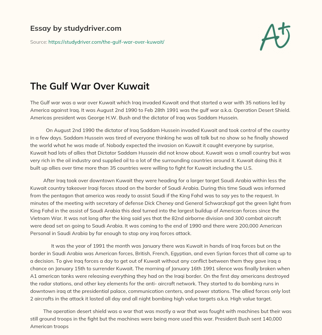 The Gulf War over Kuwait essay