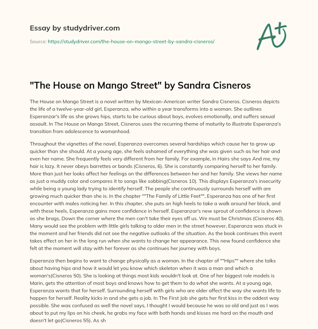 “The House on Mango Street” by Sandra Cisneros essay