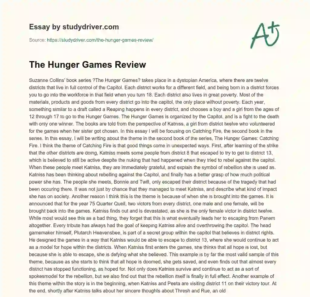 The Hunger Games Review essay
