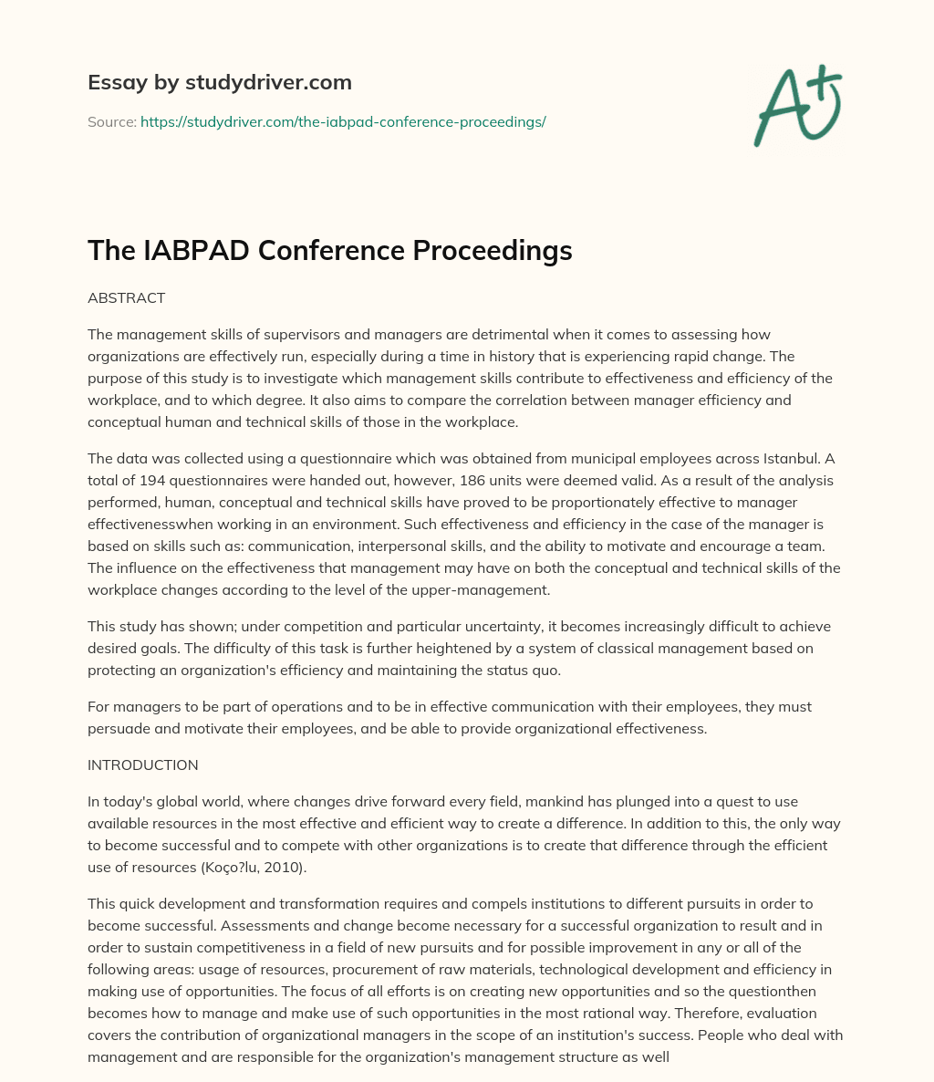 The IABPAD Conference Proceedings essay