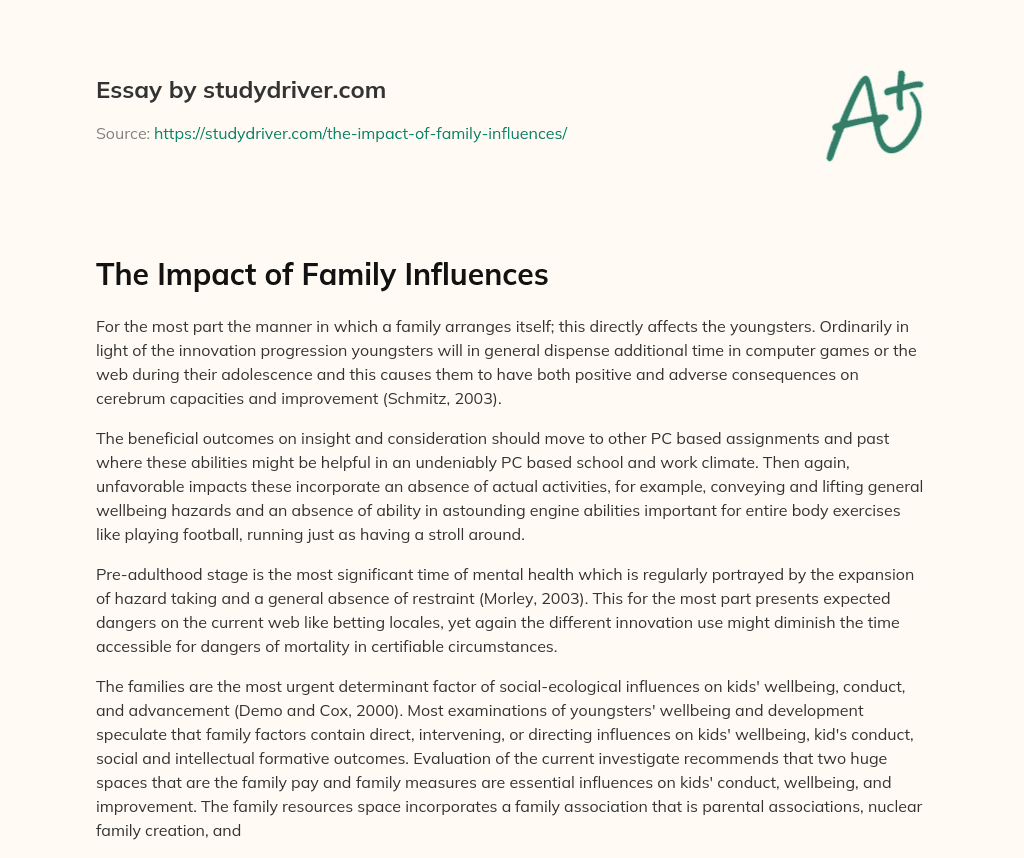The Impact of Family Influences essay