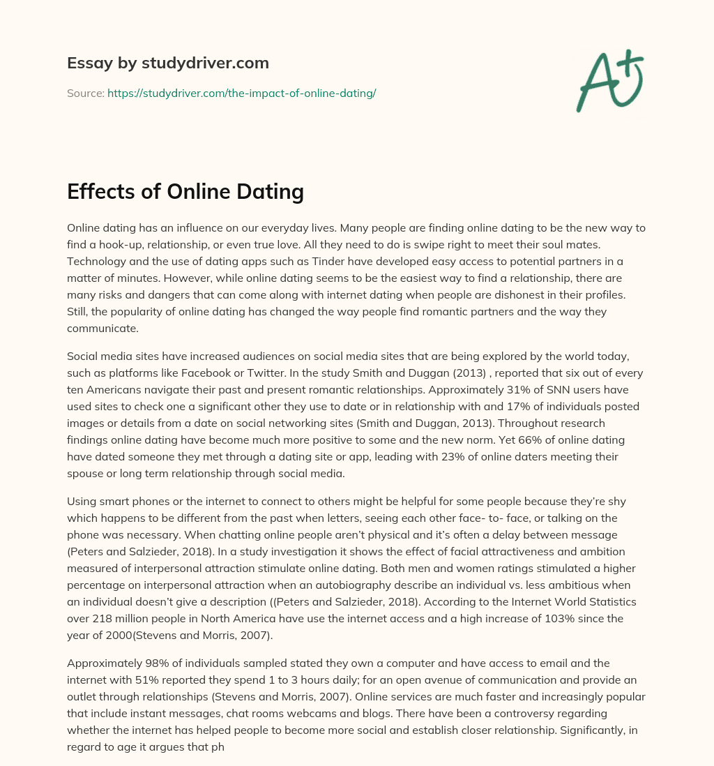 Effects of Online Dating essay