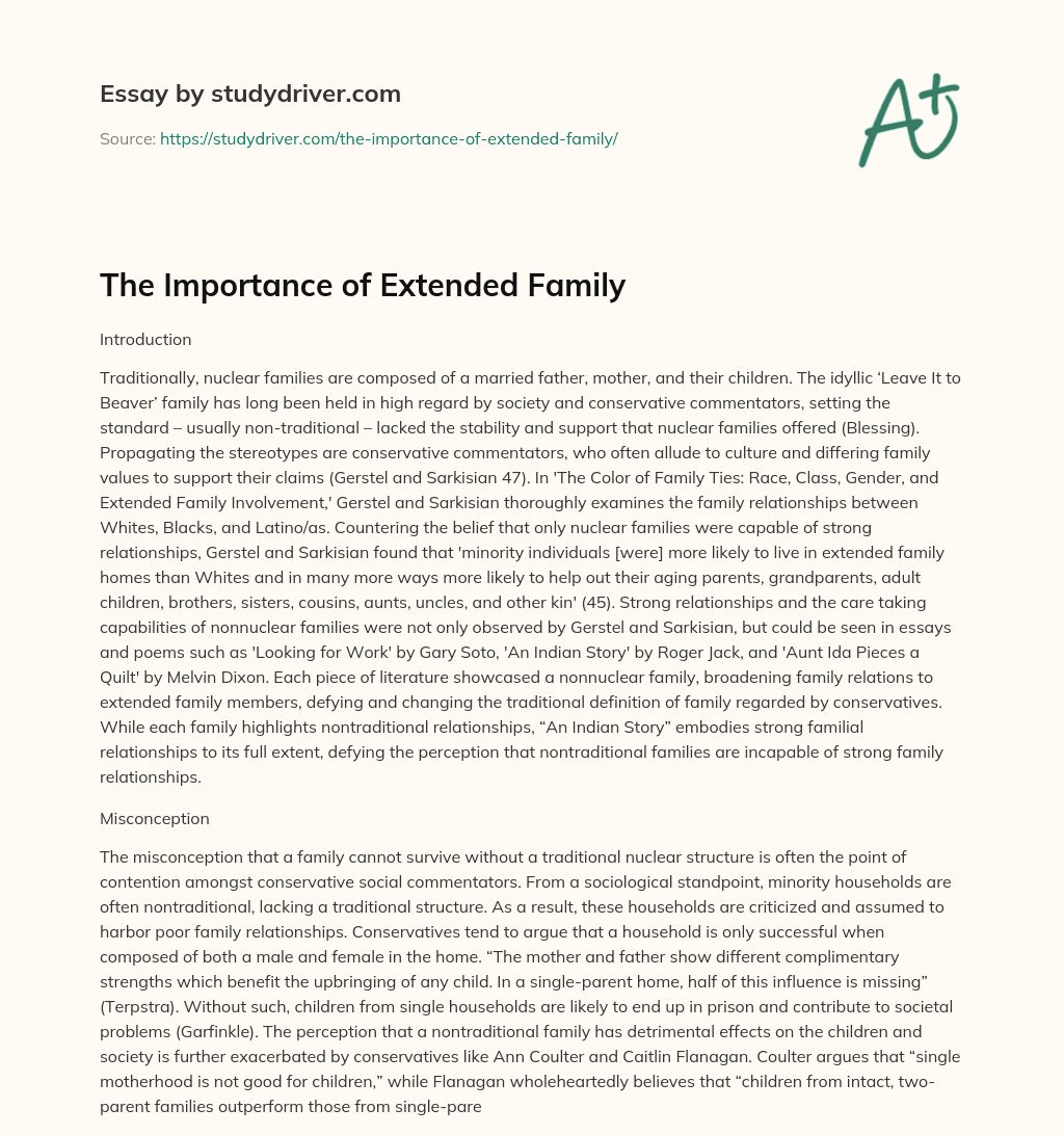 The Importance of Extended Family essay