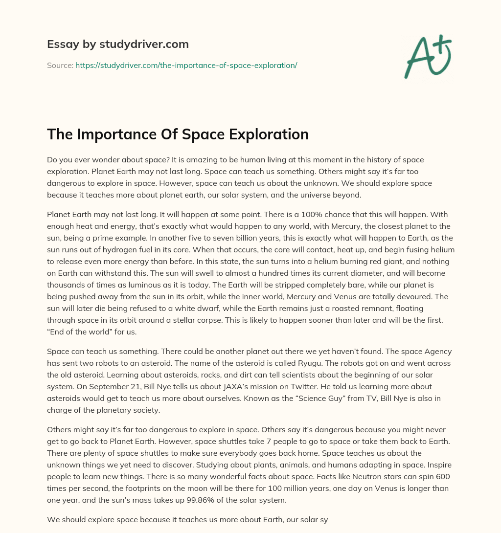 The Importance of Space Exploration essay