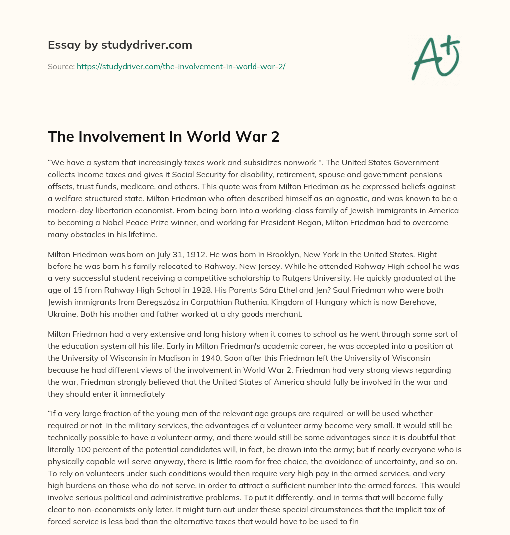 The Involvement in World War 2 essay
