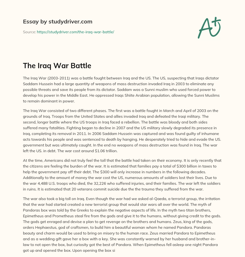 The Iraq War Battle essay