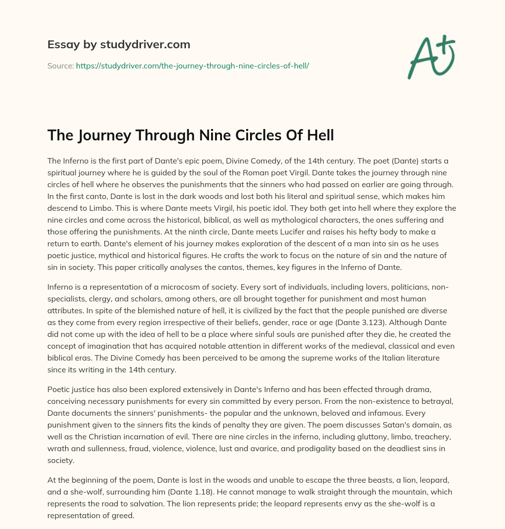 The Journey through Nine Circles of Hell essay