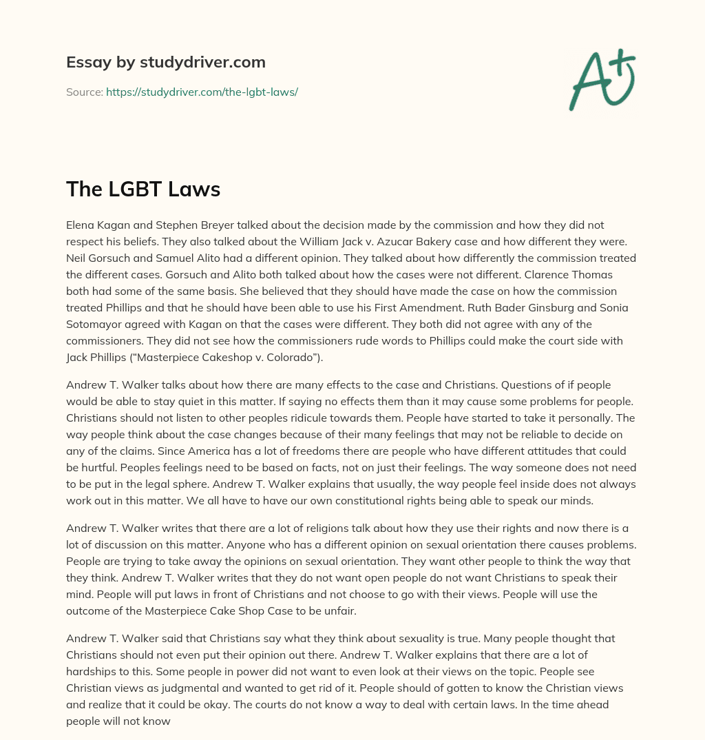 The LGBT Laws essay