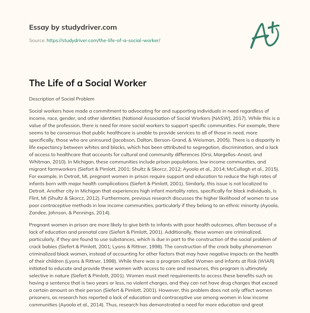 The Life of a Social Worker essay