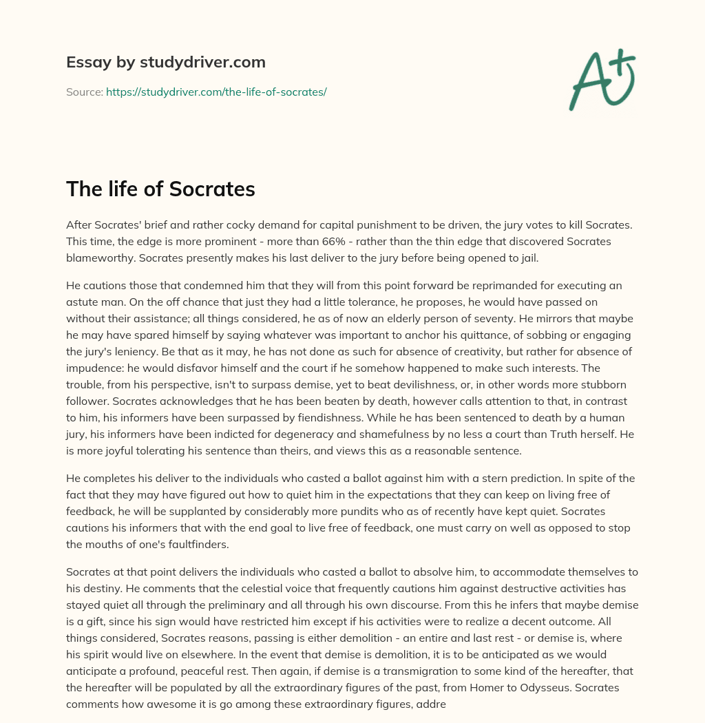 The Life of Socrates essay