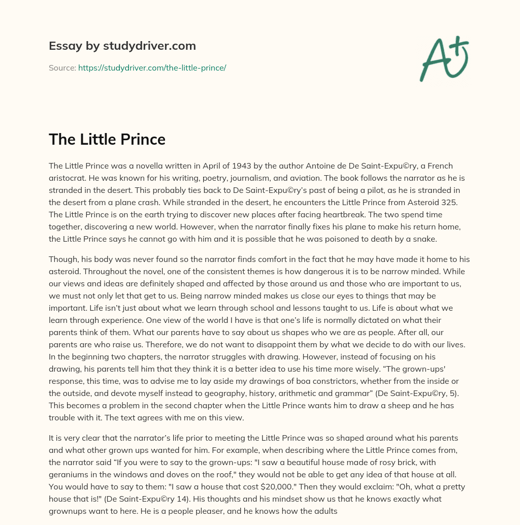 the little prince essay pdf