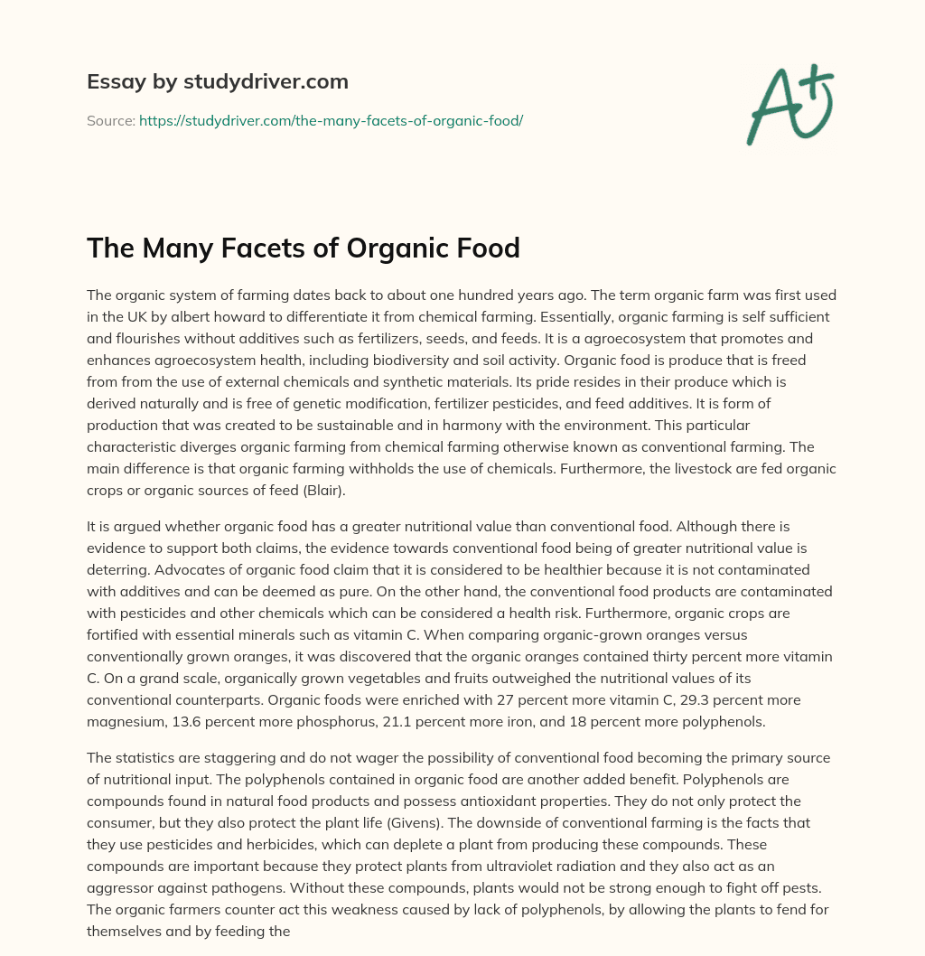 The Many Facets of Organic Food essay