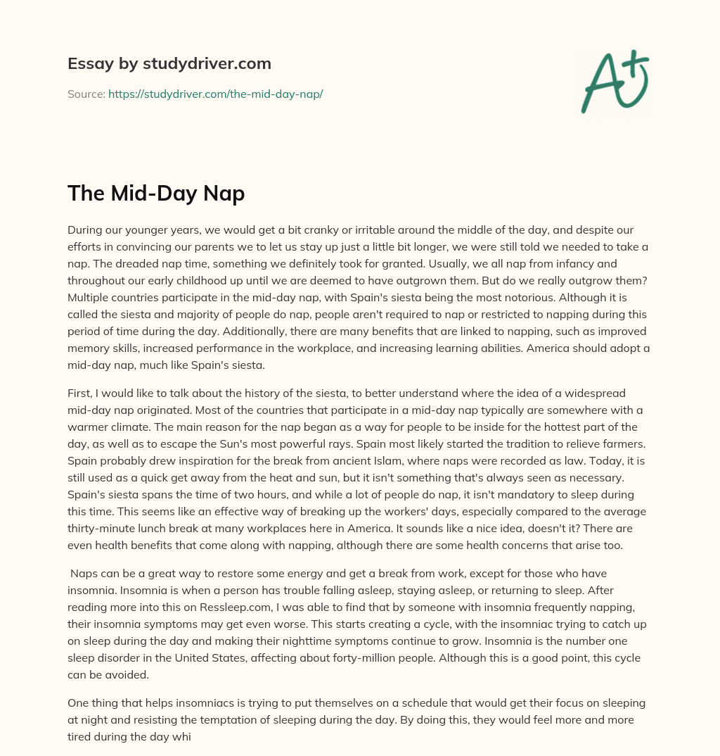 The Mid-Day Nap essay