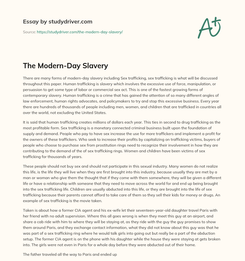 The Modern-Day Slavery essay