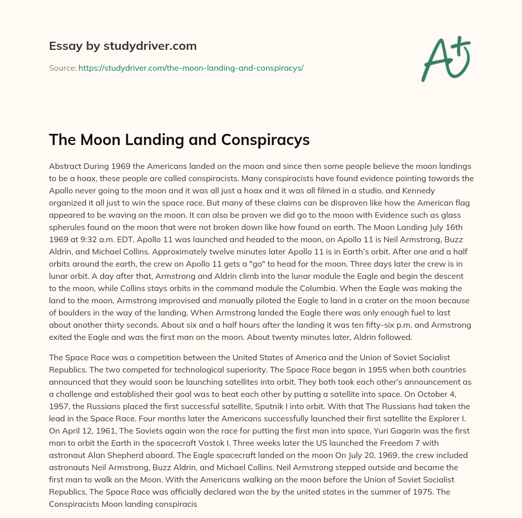 The Moon Landing and Conspiracys essay