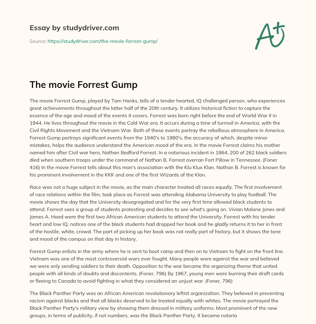 The Movie Forrest Gump essay