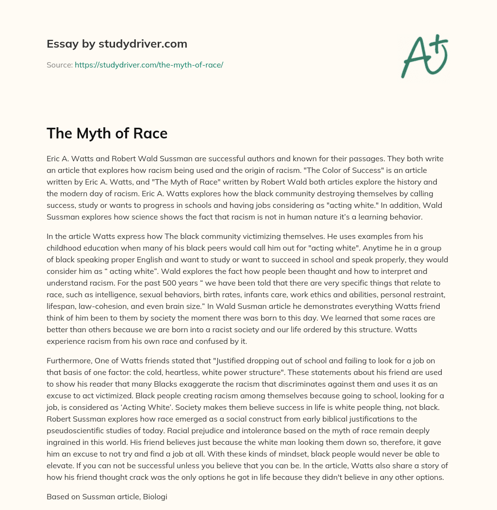The Myth of Race essay