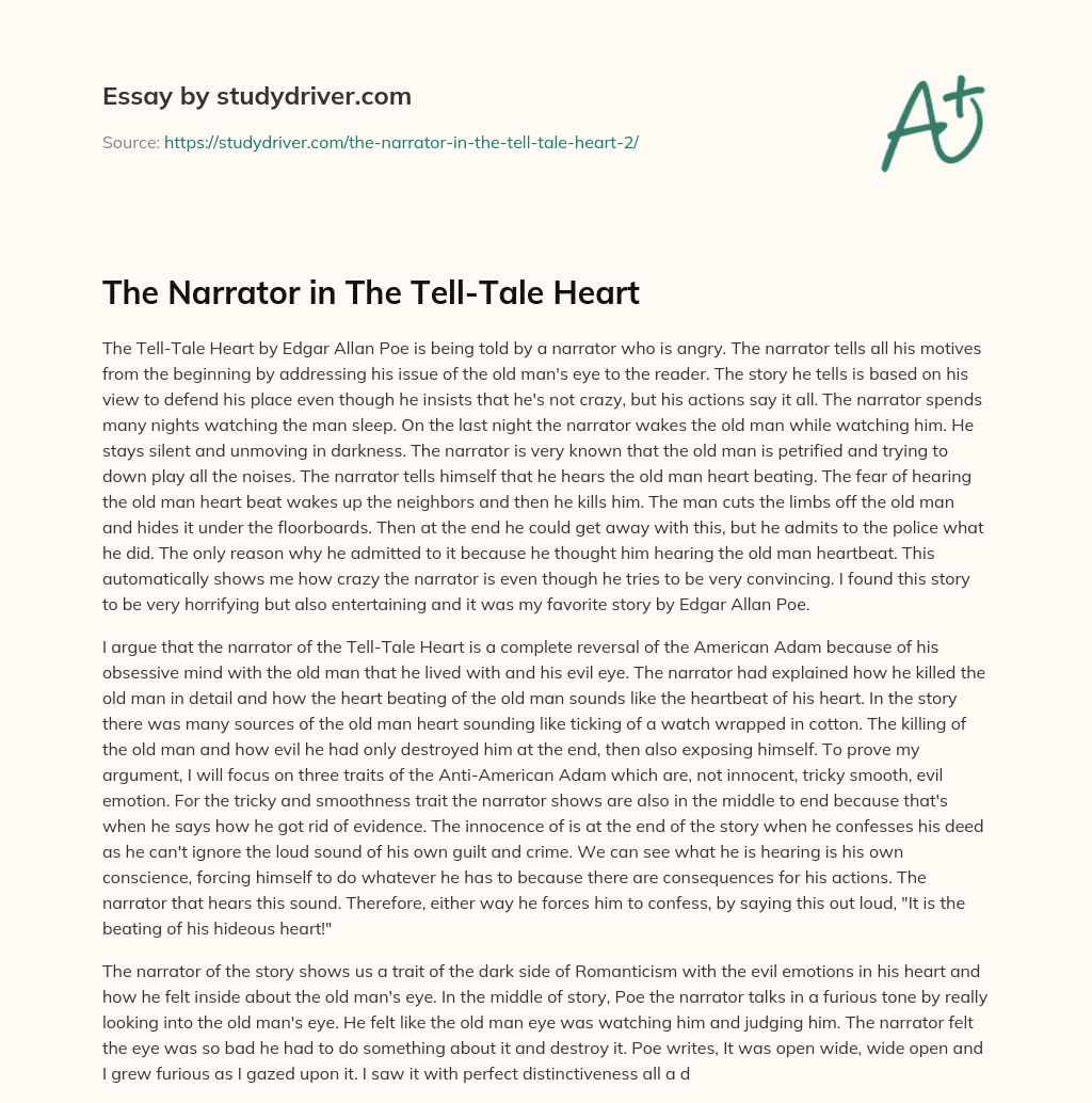 The Narrator in the Tell-Tale Heart essay