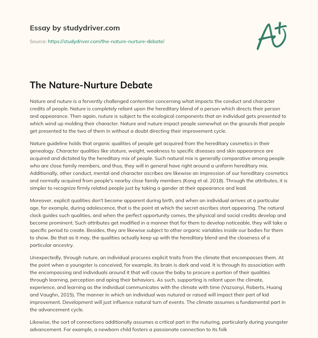 The Nature-Nurture Debate essay