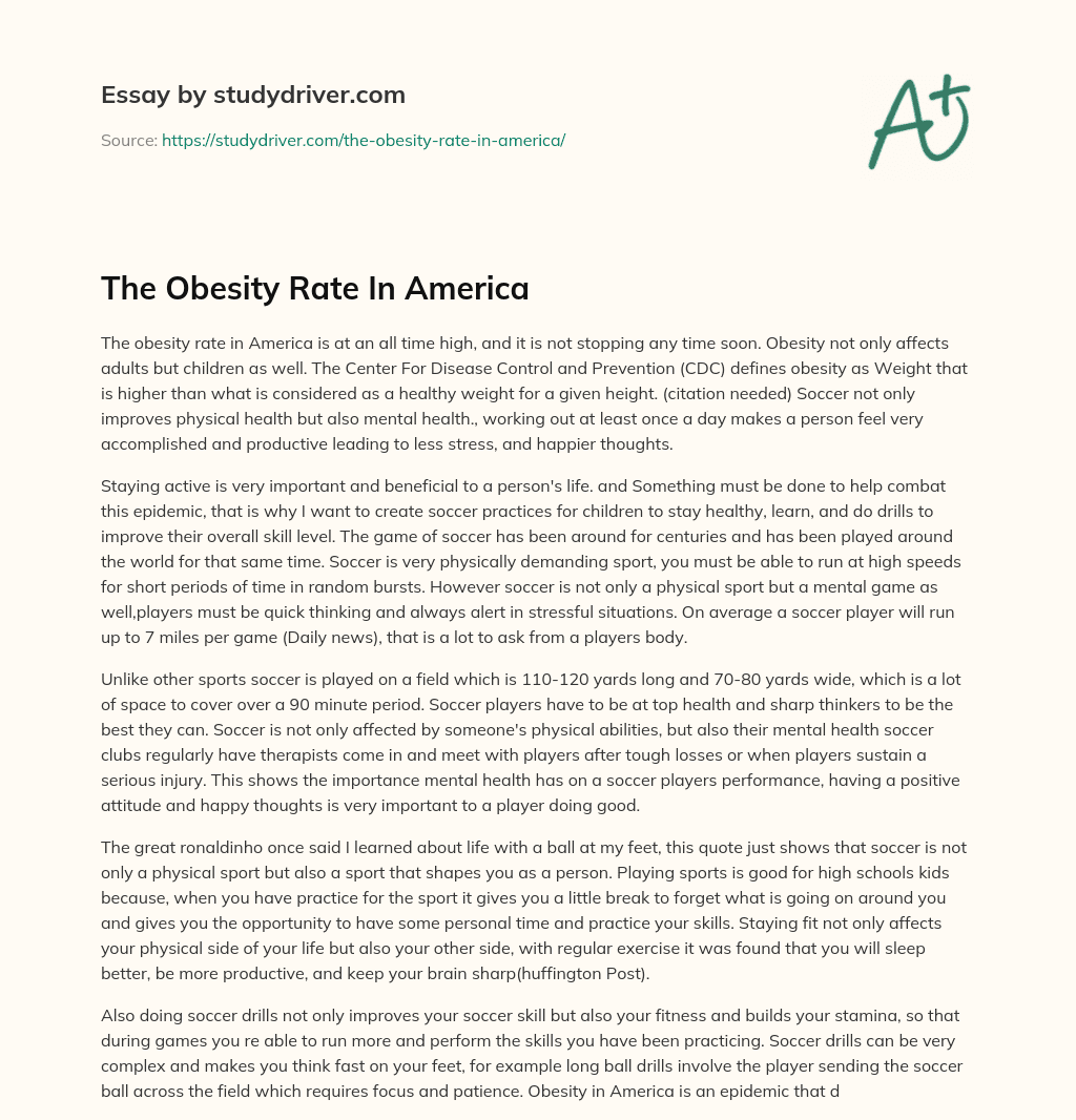 The Obesity Rate in America essay