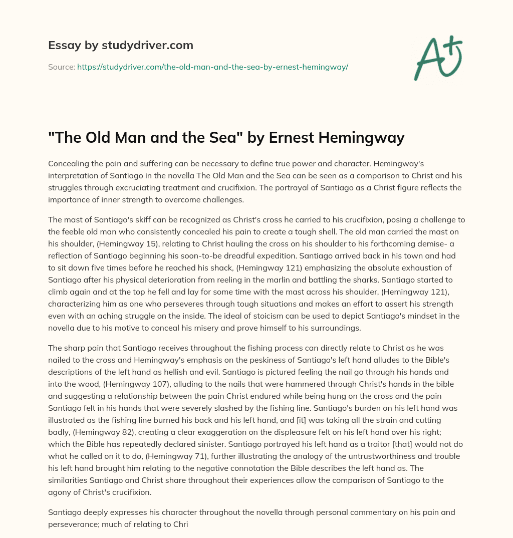 “The Old Man and the Sea” by Ernest Hemingway essay