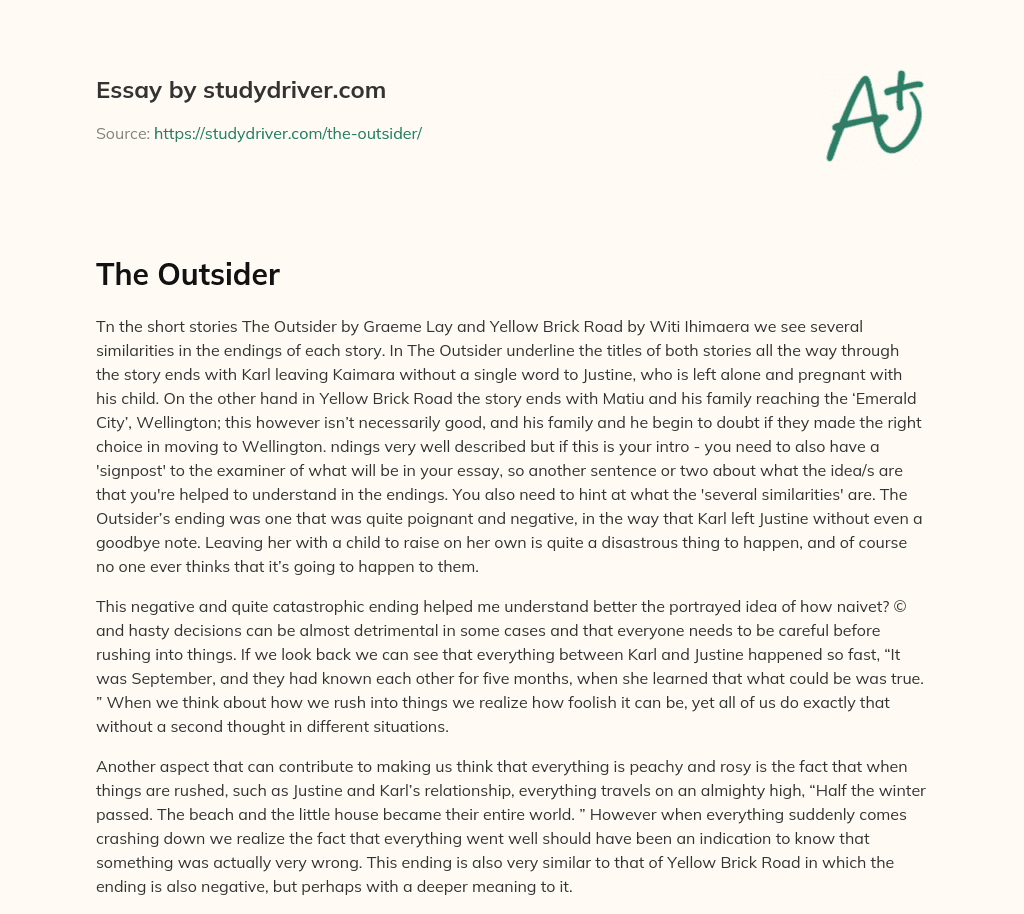 The Outsider essay