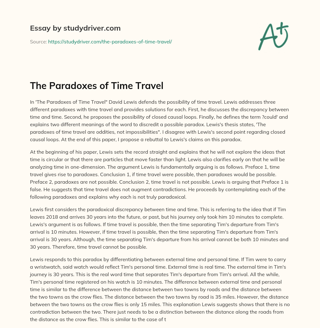 essay on if time travel were real