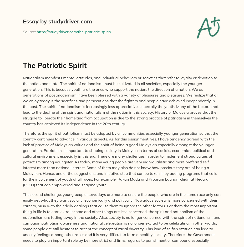 The Patriotic Spirit essay