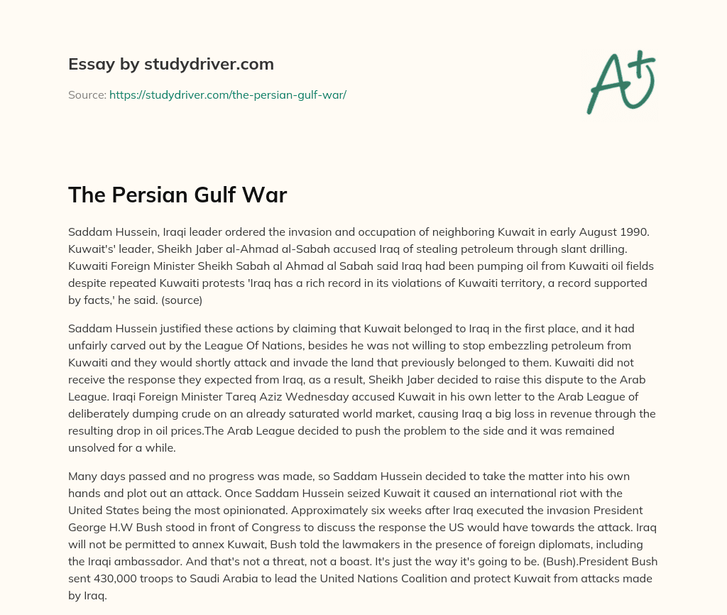 The Persian Gulf War essay
