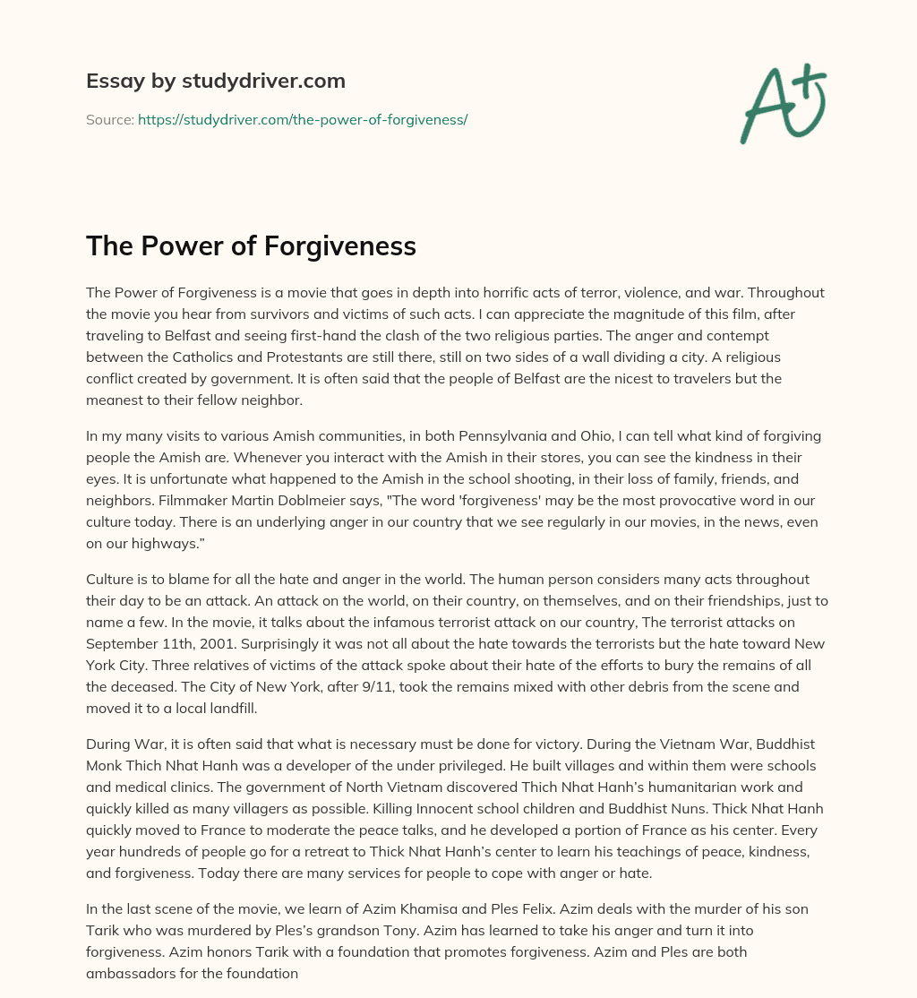 The Power of Forgiveness essay