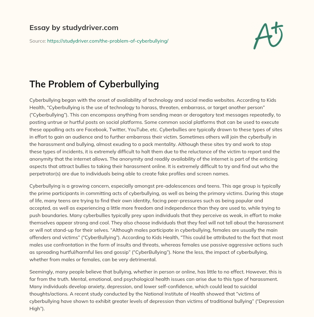 The Problem of Cyberbullying essay