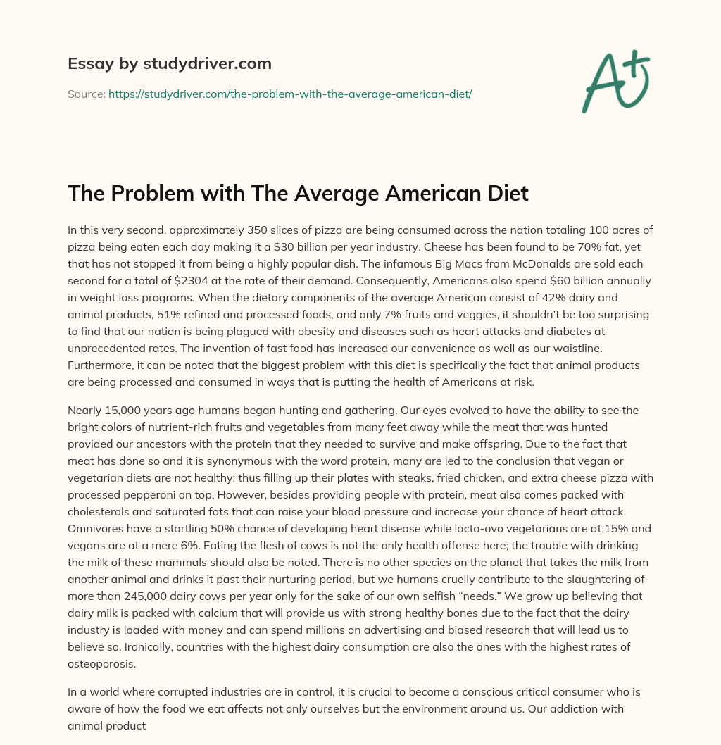 The Problem with the Average American Diet essay