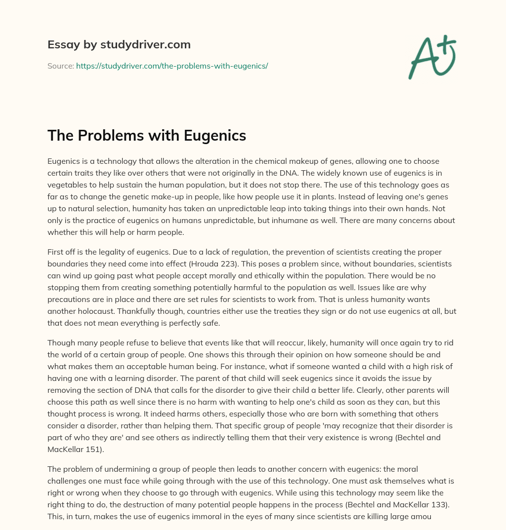 The Problems with Eugenics essay