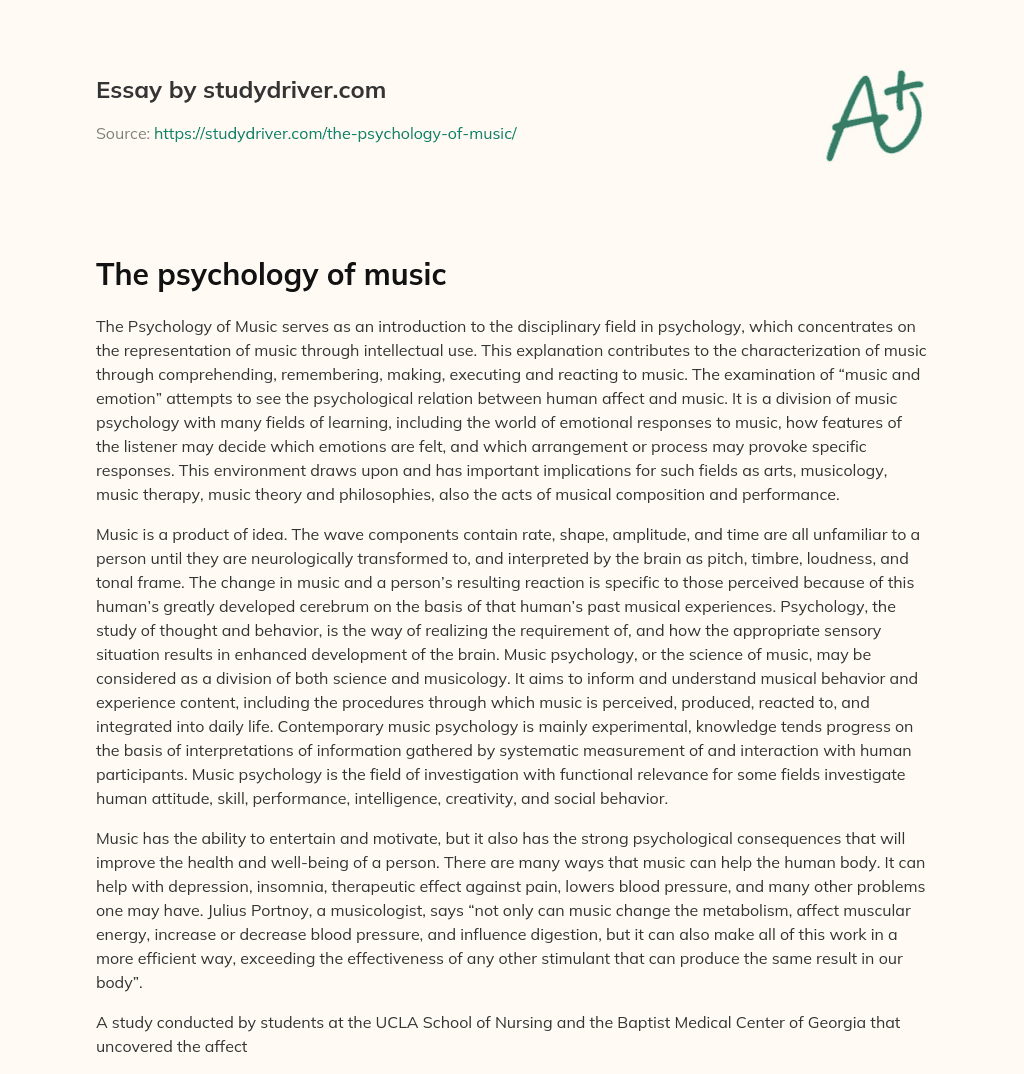 The Psychology of Music  essay