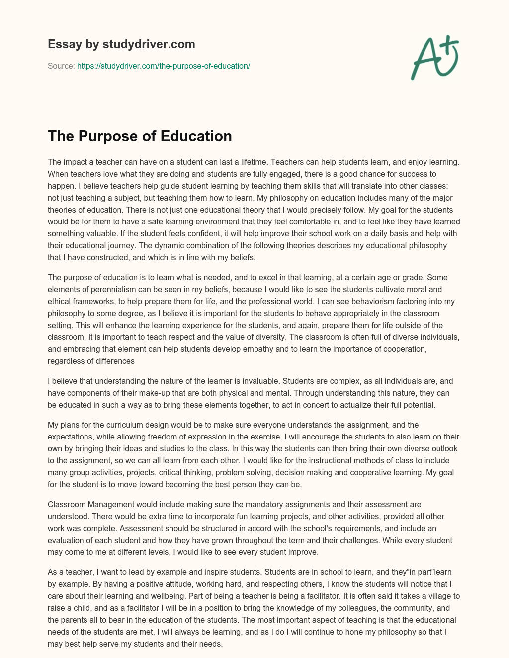 purpose of education white paper 5