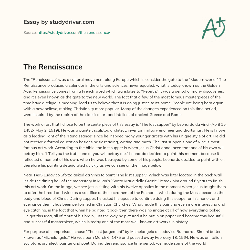 The Renaissance essay