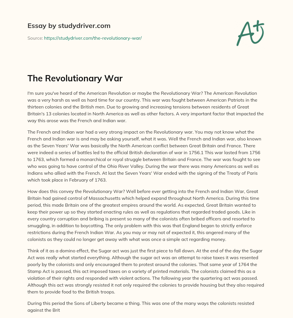 The Revolutionary War essay