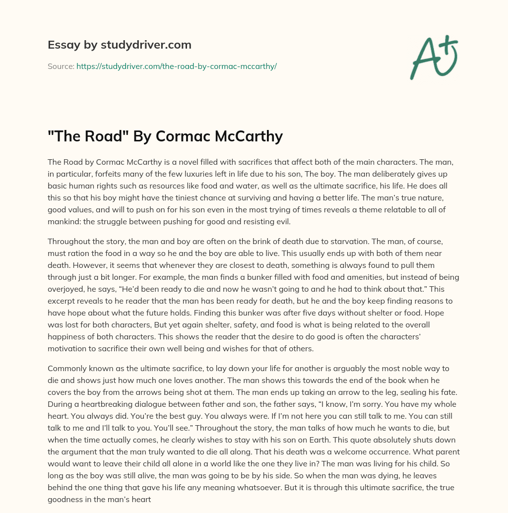 “The Road” by Cormac McCarthy essay
