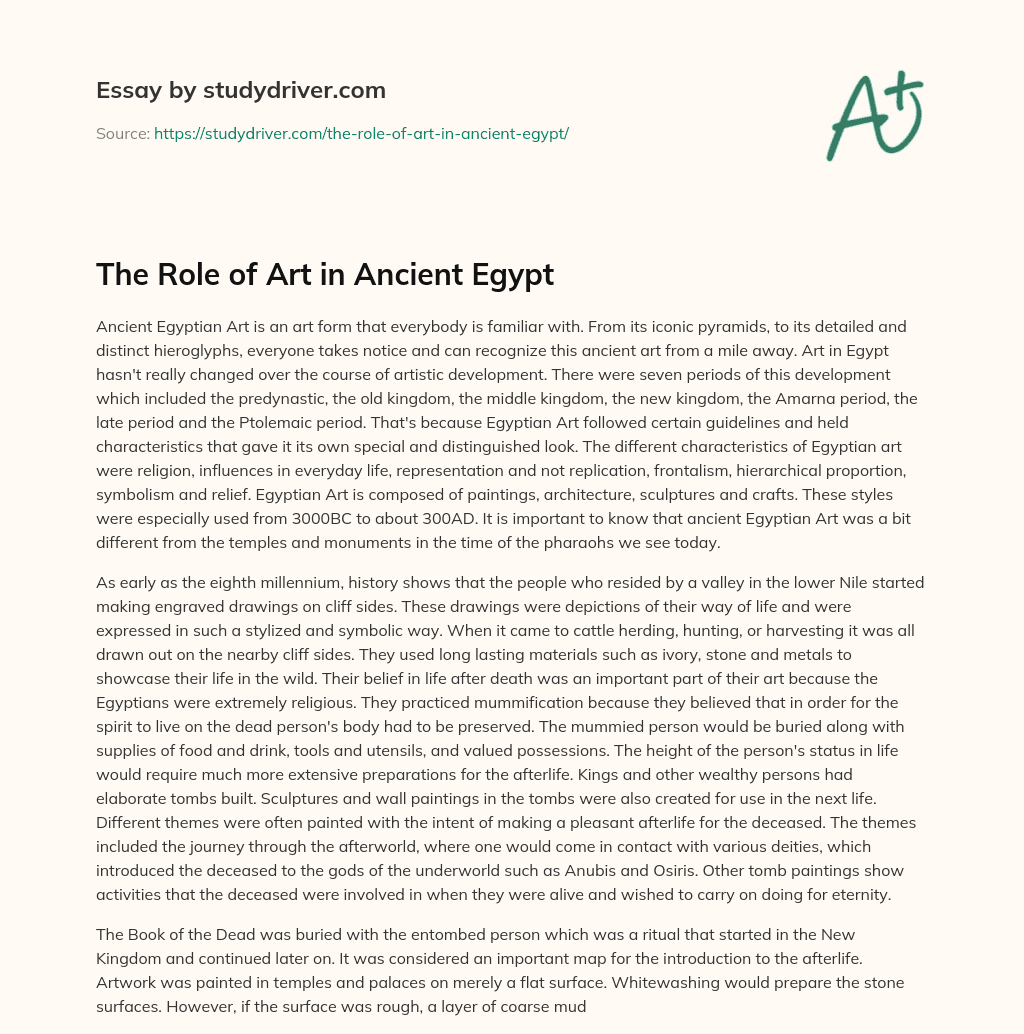 The Role of  Art in Ancient Egypt essay